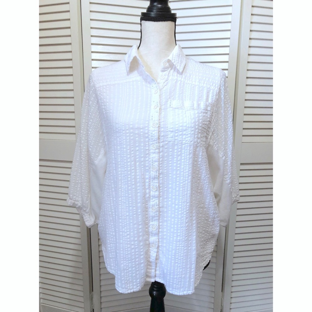 Free People Button Down Peasant Blouse